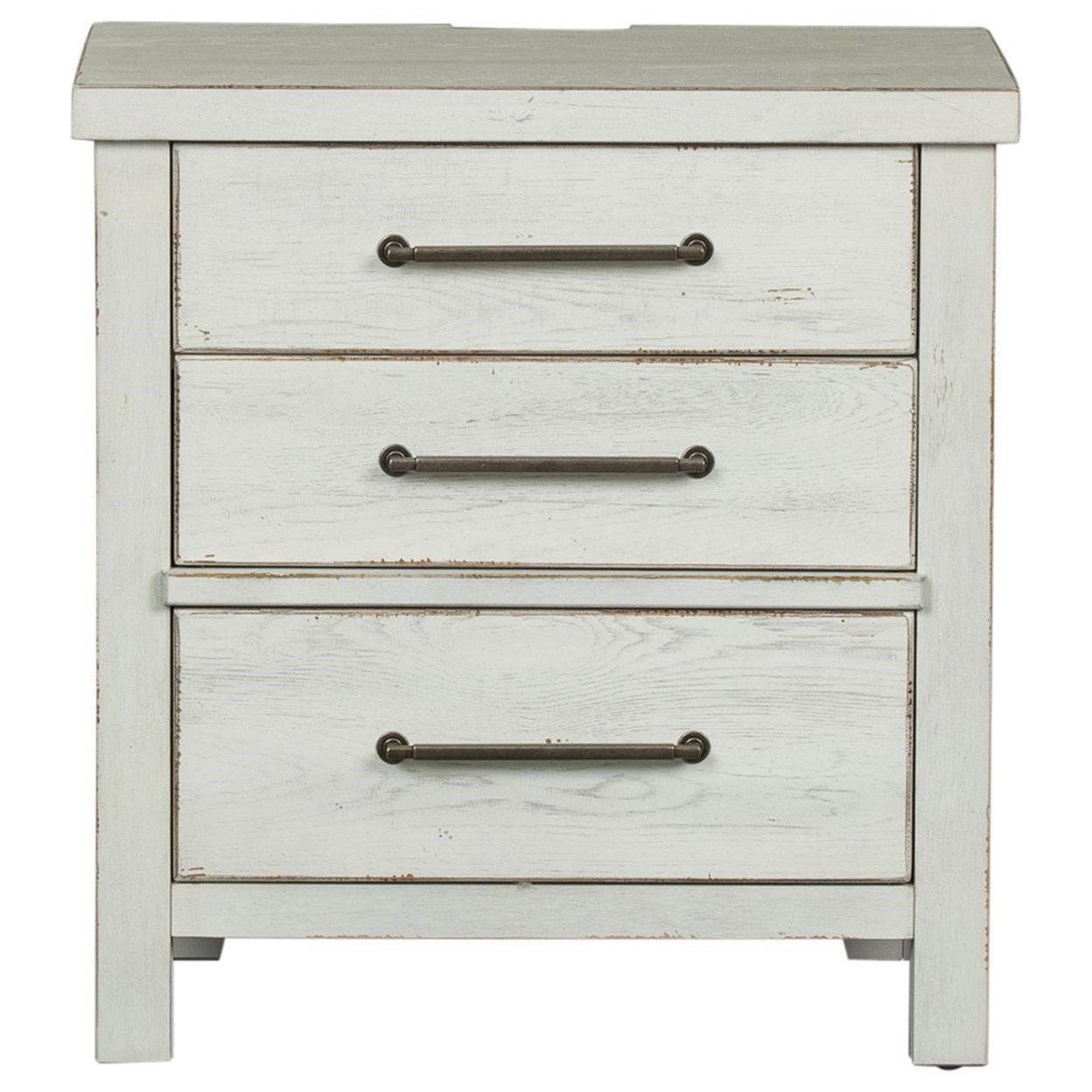 Liberty Furniture Modern Farmhouse Contemporary 3Drawer Nightstand